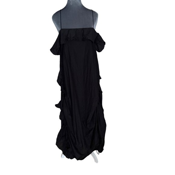 COS Black Ruffled Maxi Dress Sleeveless Adjustable Straps Size 44/14 - Picture 1 of 5